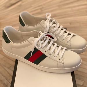 Gucci Ace sneaker white leather size 10 1/2 (Gucci size)